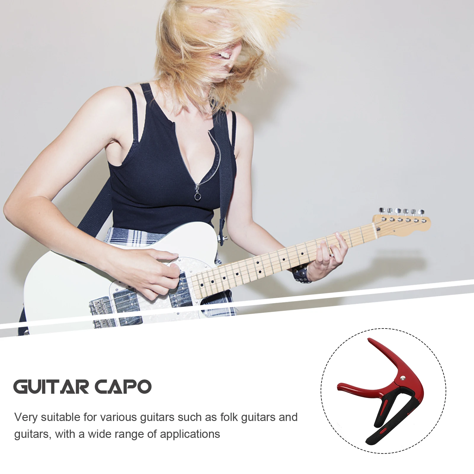 1 ชุด 1 ชุด อุปกรณ์เสริมแบบหนีบ อุปกรณ์เสริมอเนกประสงค์ คลิปปรับแต่งเสียง คาโป้แบบหนีบ อะไหล่คาโป้ กีตาร์ ปิ๊กกีตาร์