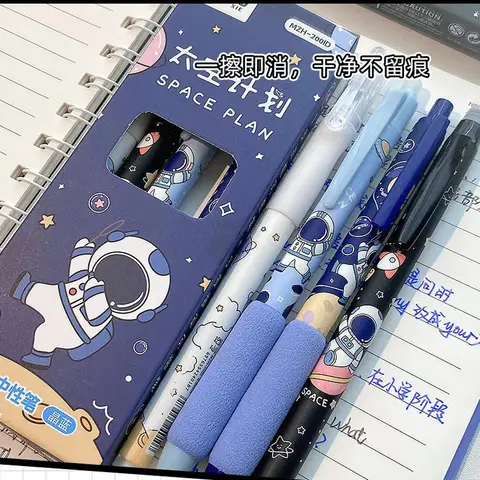 0.5mm 개폐식 지울 수있는 젤 펜 세트 리필 블랙 블루 젤 잉크 내장 지우개 사무용품 시험 문구 키트