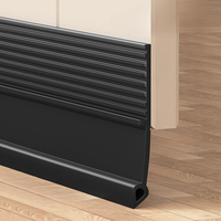 1M Self-Adhesive Windproof Door Bottom Seal Strip Double Dustproof Free-Cutting TPE 4 Colors Under Door Weatherstrip