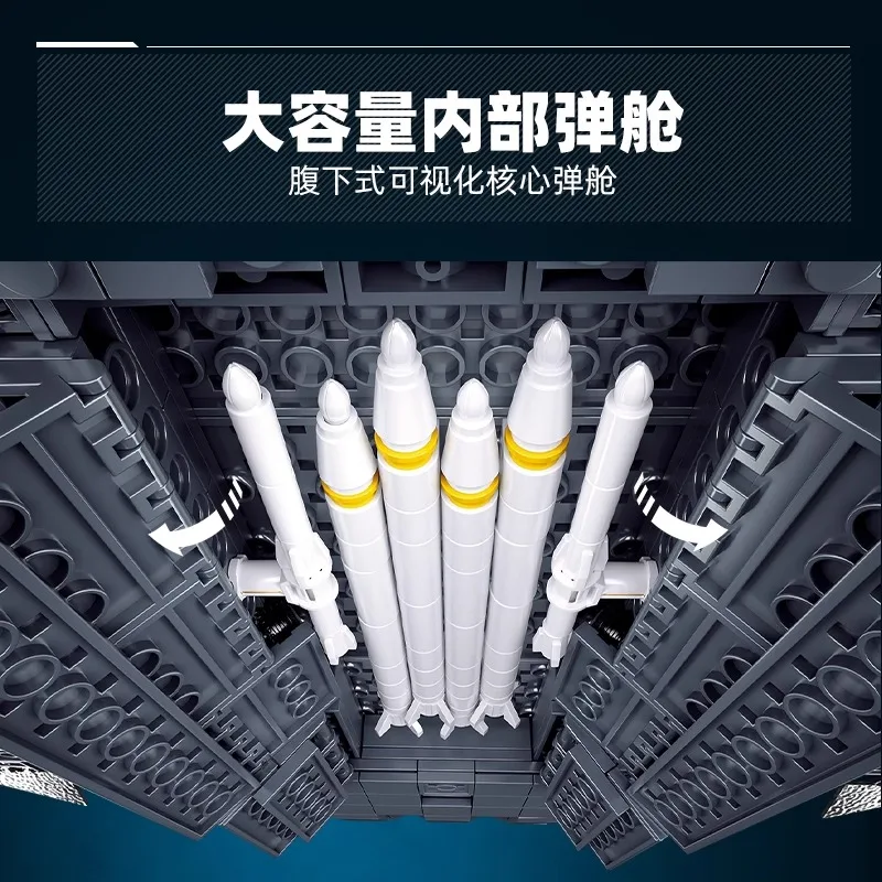 Chinese Military 6th Generation Stealth Fighter J-36 Building Blocks Bricks Toys Compatible With LEGO Simulated Metal Coating
