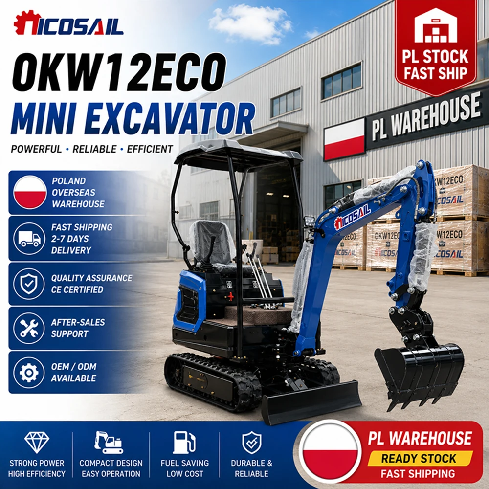 1150kg Mini Excavator Small Crawler Construction Machine for Backyard Drainage Orchard Maintenance and Earthwork