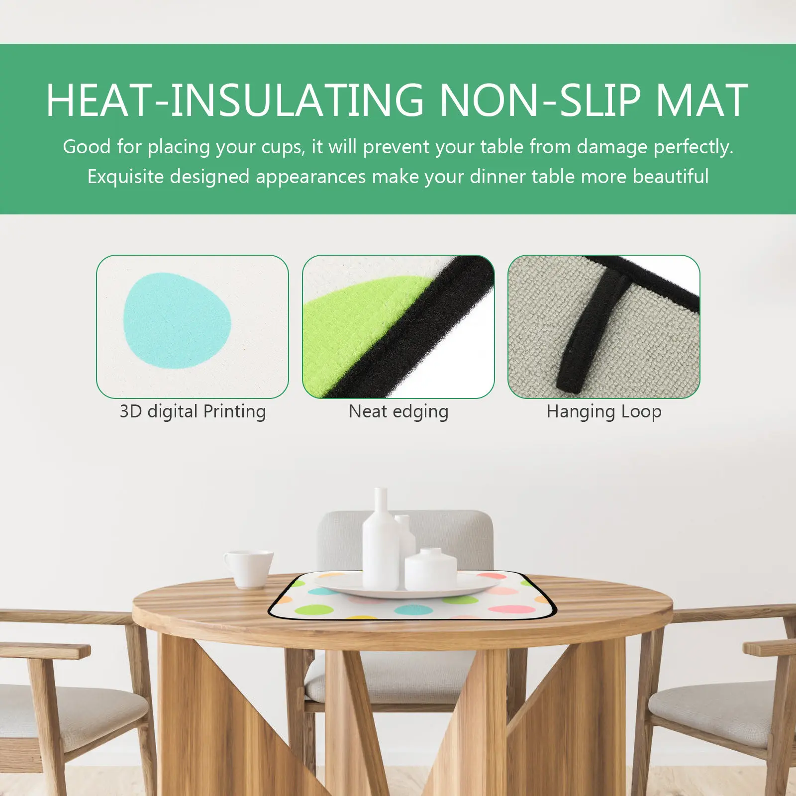 

Декоративный кухонный коврик для сушки посуды: износостойкий, термостойкий, влаговпитывающий, нескользящий, для дома и столешниц