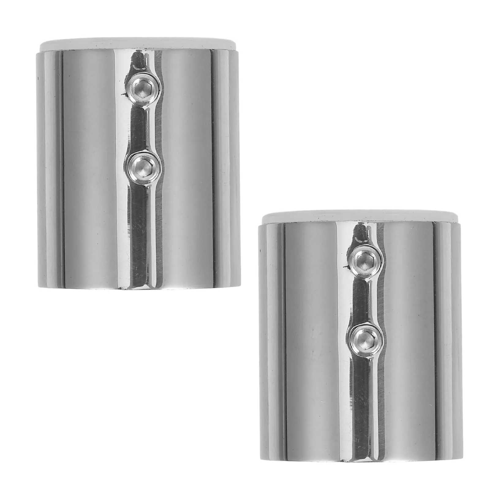 2Pcs Heavy Duty Stainless Steel Round Pipe Connector for Bathroom Railing Glass Door Rods Tube Fitting Straight Connector