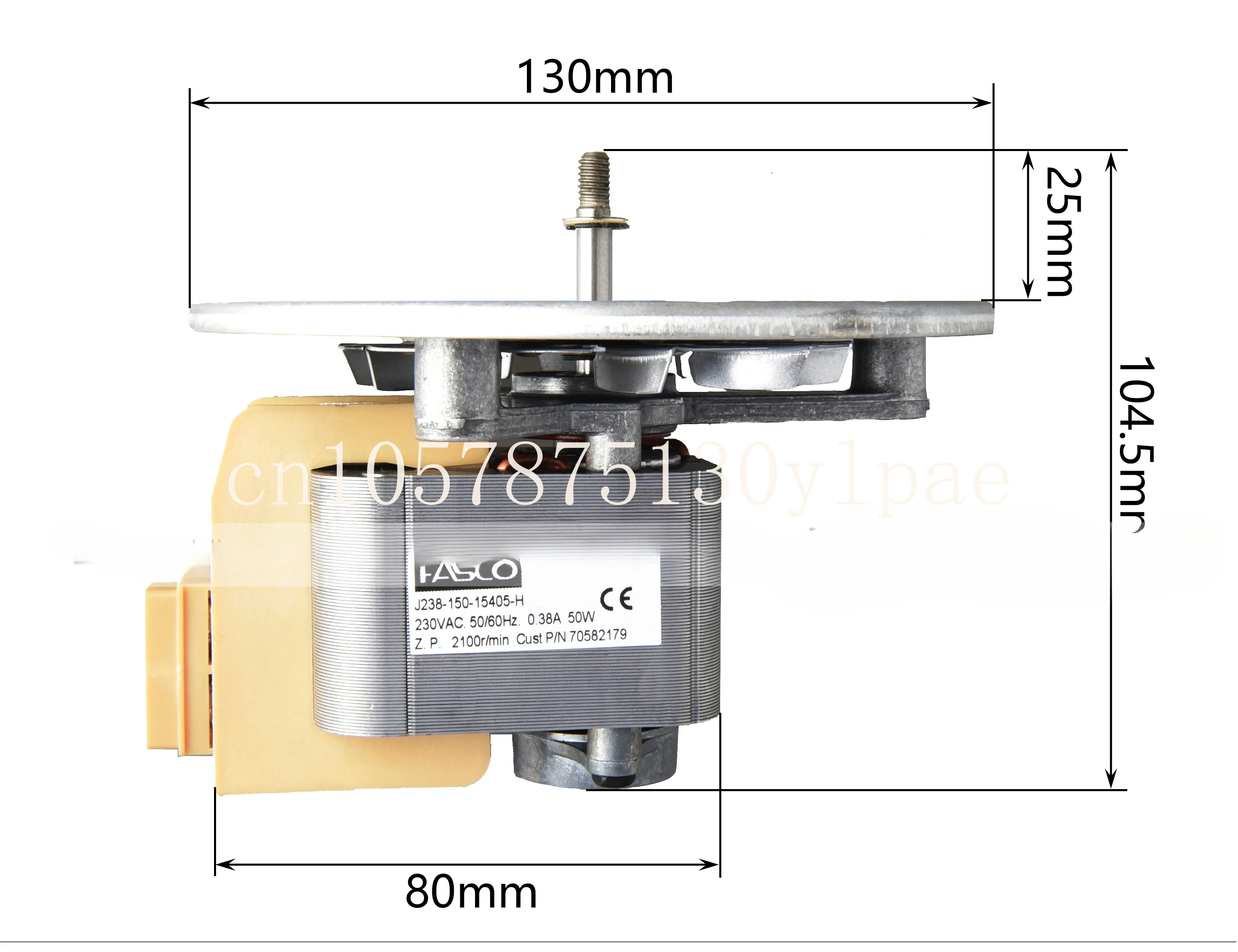 For J238-150-15405 Electric Oven Steam Oven High Temperature Resistant H-Class Hot Air Circular Fan Motor