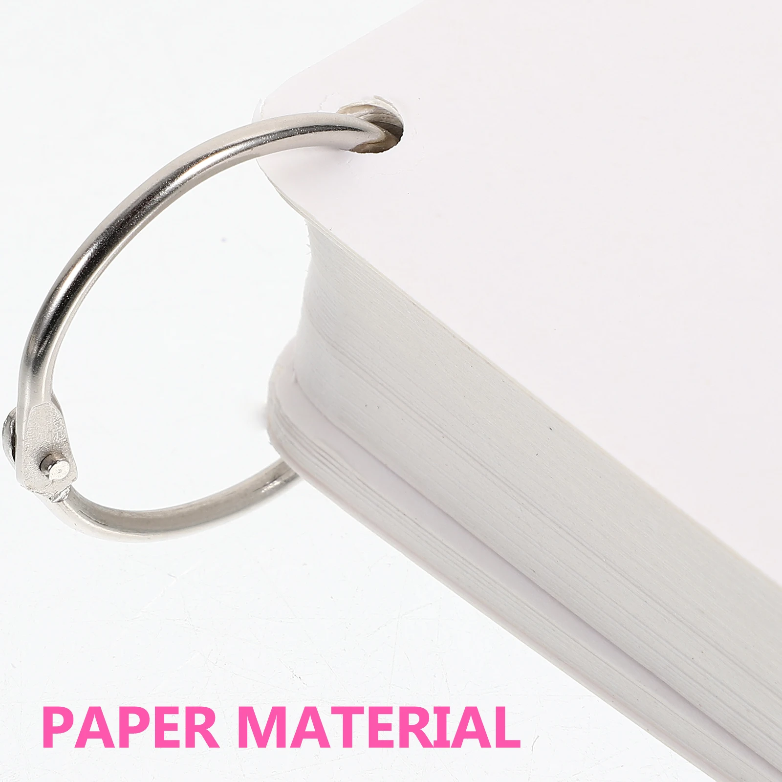 

200 Blank Cards 8x8cm Pre Hole Punched Index Flash Cards Metal Rings Diy Note Pads Study Aids School Supplies Puzzle Games
