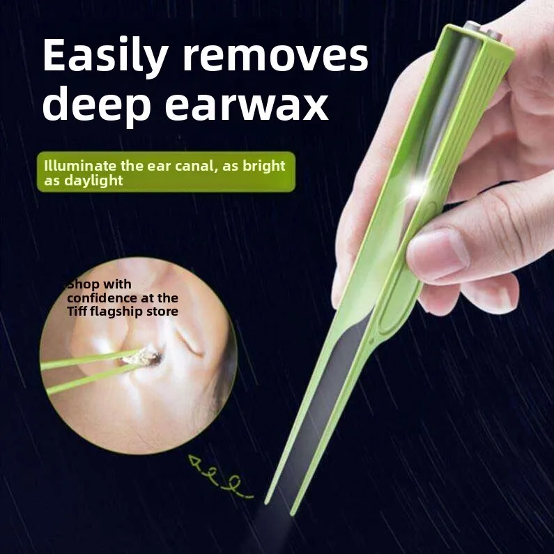 

High Definition Earwax Removal Tool Safe Lighting Ear Cleaning Tweezers for Children Ear Cleaning Fork Home Personal Care Tools