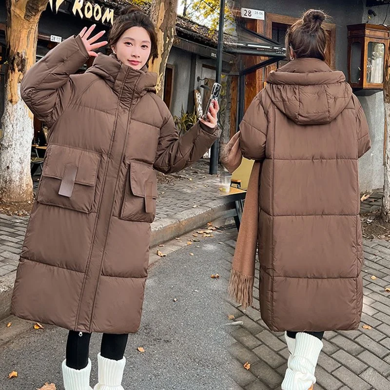 Down Padded Jacket Women Long 2025New Autumn Winter Warm Coat Padded Jacket Tide Korean Version Of Fashion Temperament Loose Top