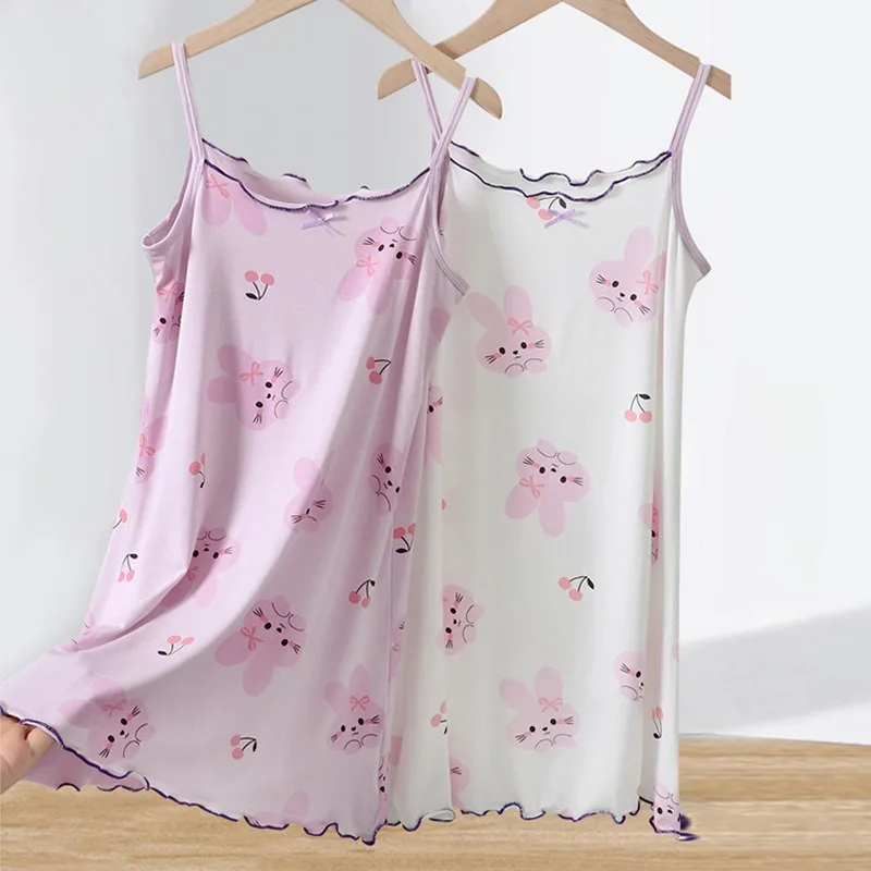 Children\'s Pajamas Summer Thin and Breathable New Girls\' Pajamas Home Clothes Small Suspenders