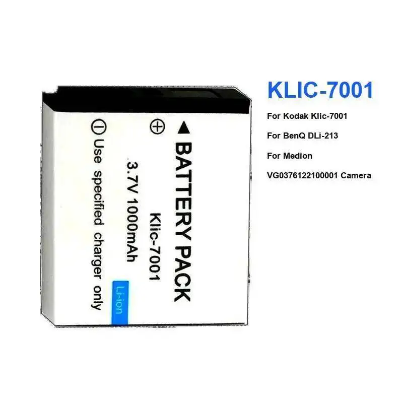 Premium Replacement Fast Shipping 1000Mah For Kodak Klic-7001 Benq Dli-213 Medion VG0376122100001 Camera Battery