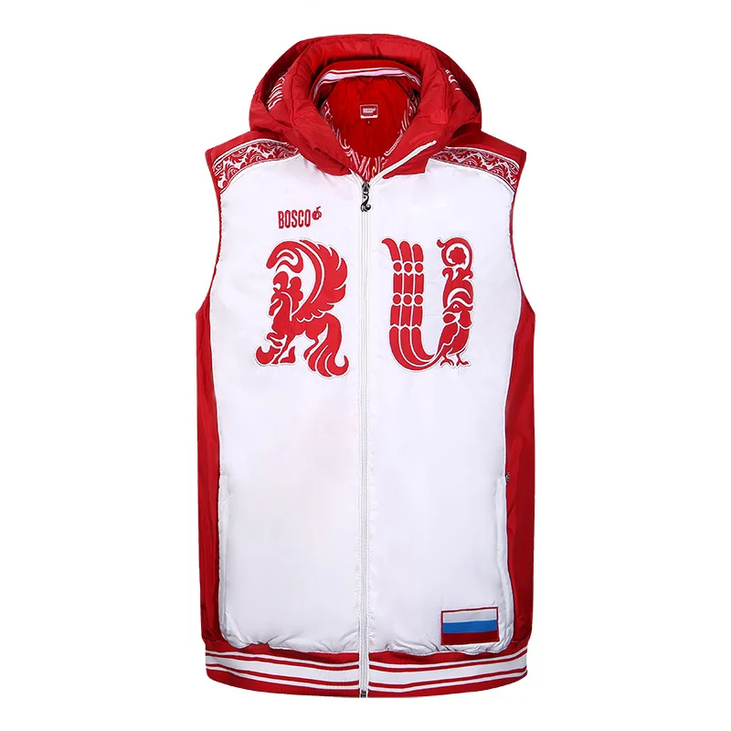 

Bosco Sport Men's down Cotton Vest Warmth Fce Zipper Closure Thiened Svel Busin Casual Sle Pure Color