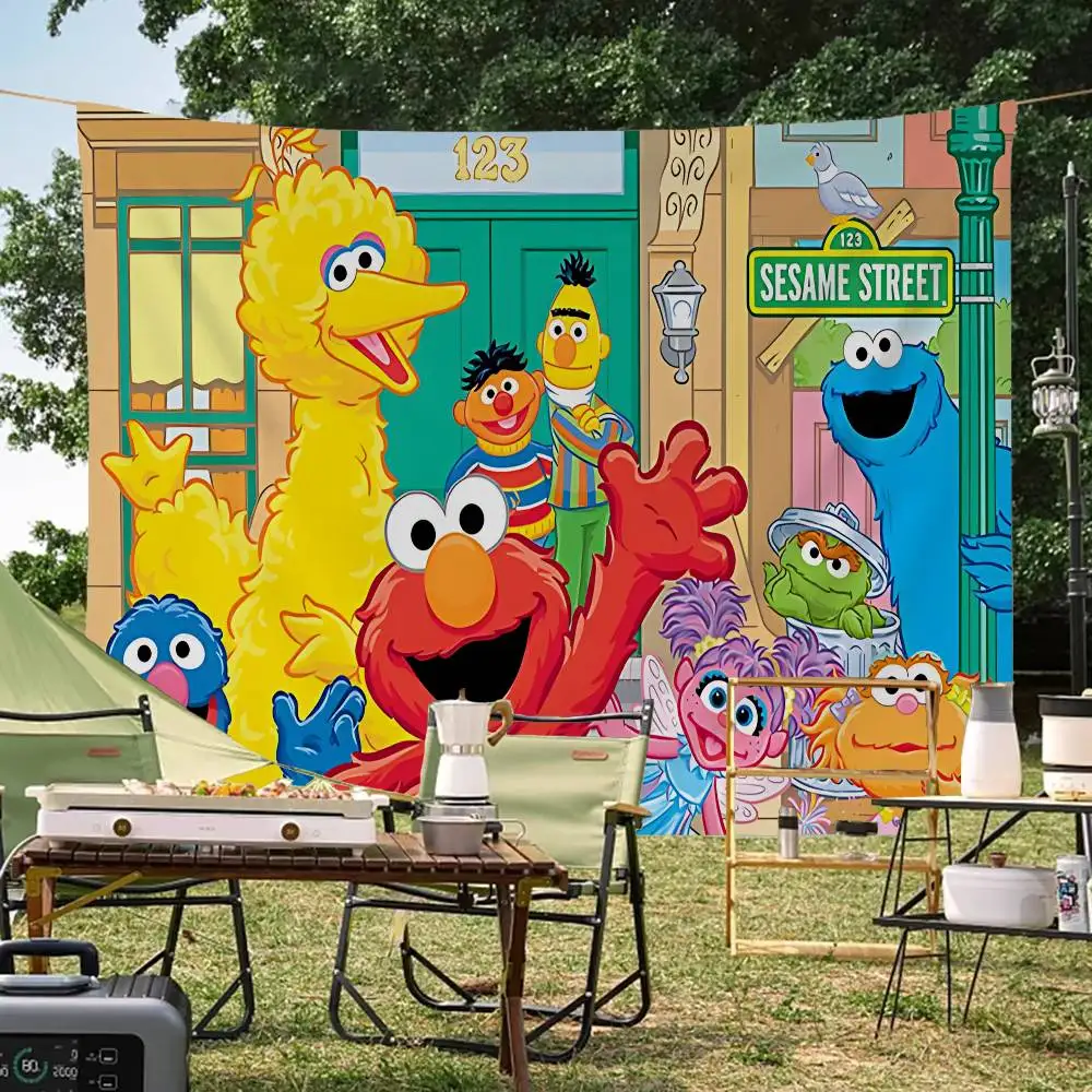 Cartoon S-Sesame Cookies S-Street Printed Large Flag Art Science Fiction Room Home Decor Decor Banner