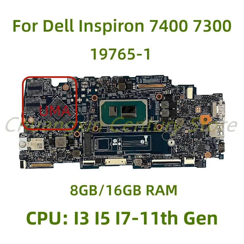 Geeignet für Dell Inspiron 7400 7300 Vostro 5301 Laptop-Motherboard 19765-1 mit I3 I5 I7-11. Generation CPU 8 GB/16 GB RAM 100 % getestet