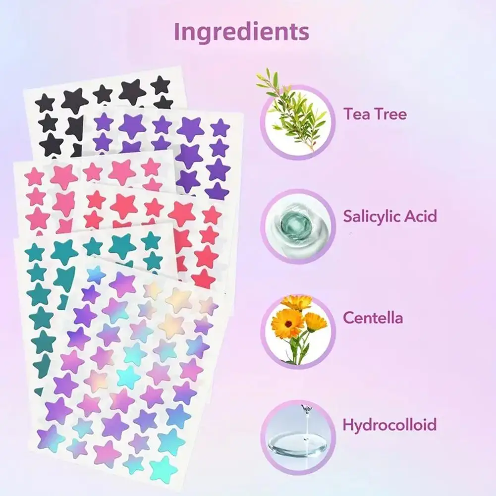 Multi-Color Star Acne Care Patch Concealer Patches Dissolve Blemishes While You Sleep Pimple Cover Sticker Skincare Beauty Tool view 5
