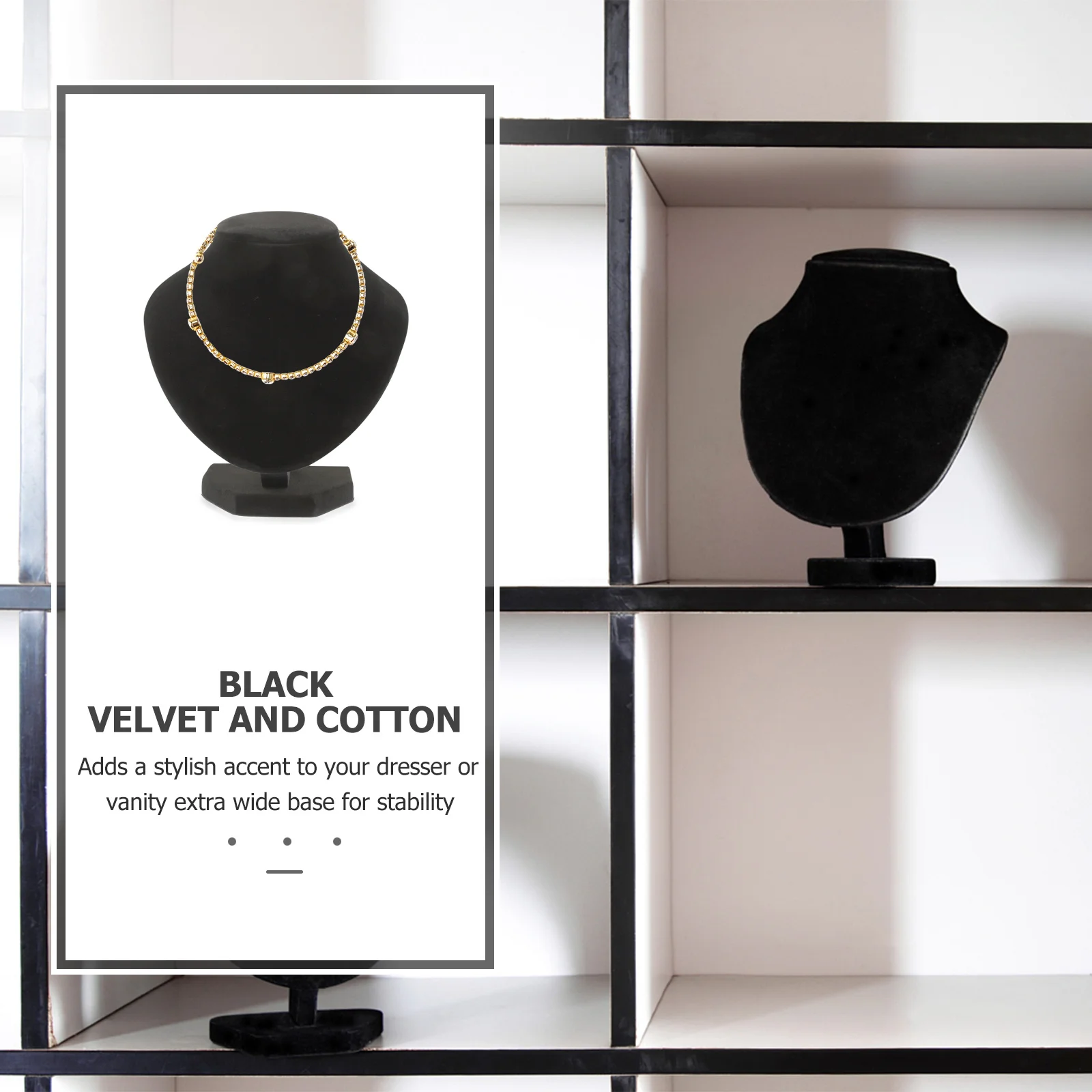 Necklace Stand Black Jewelry Bust Display Organizer For Necklaces Earrings Rings Storage Display Rack Organizers