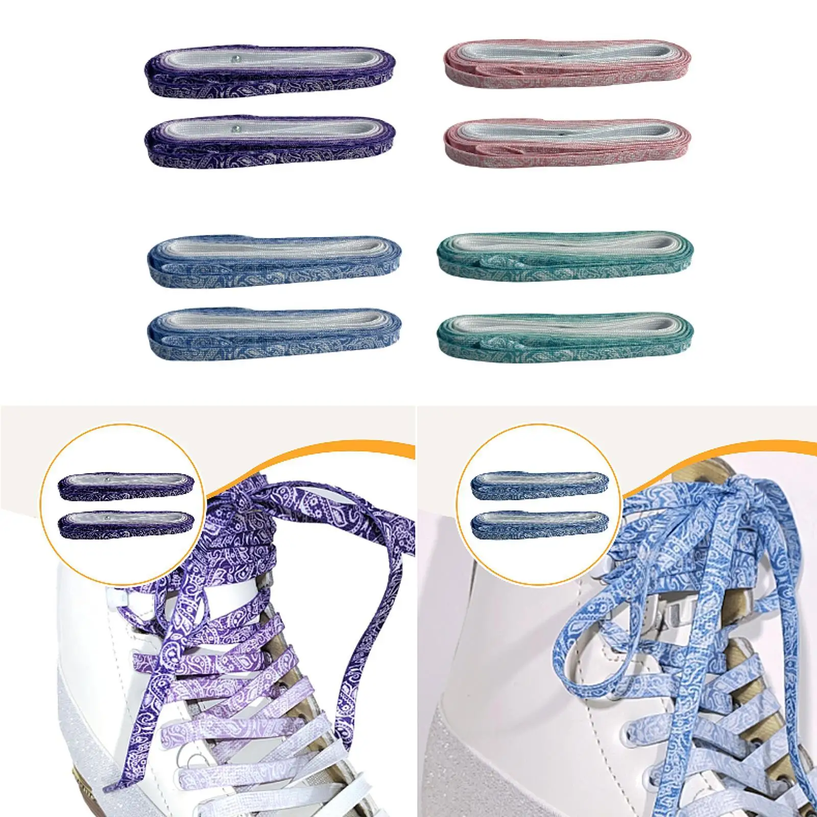 Ice Hockey Skate Laces 102.36inch Shoe Strings for Outdoor Practice Training