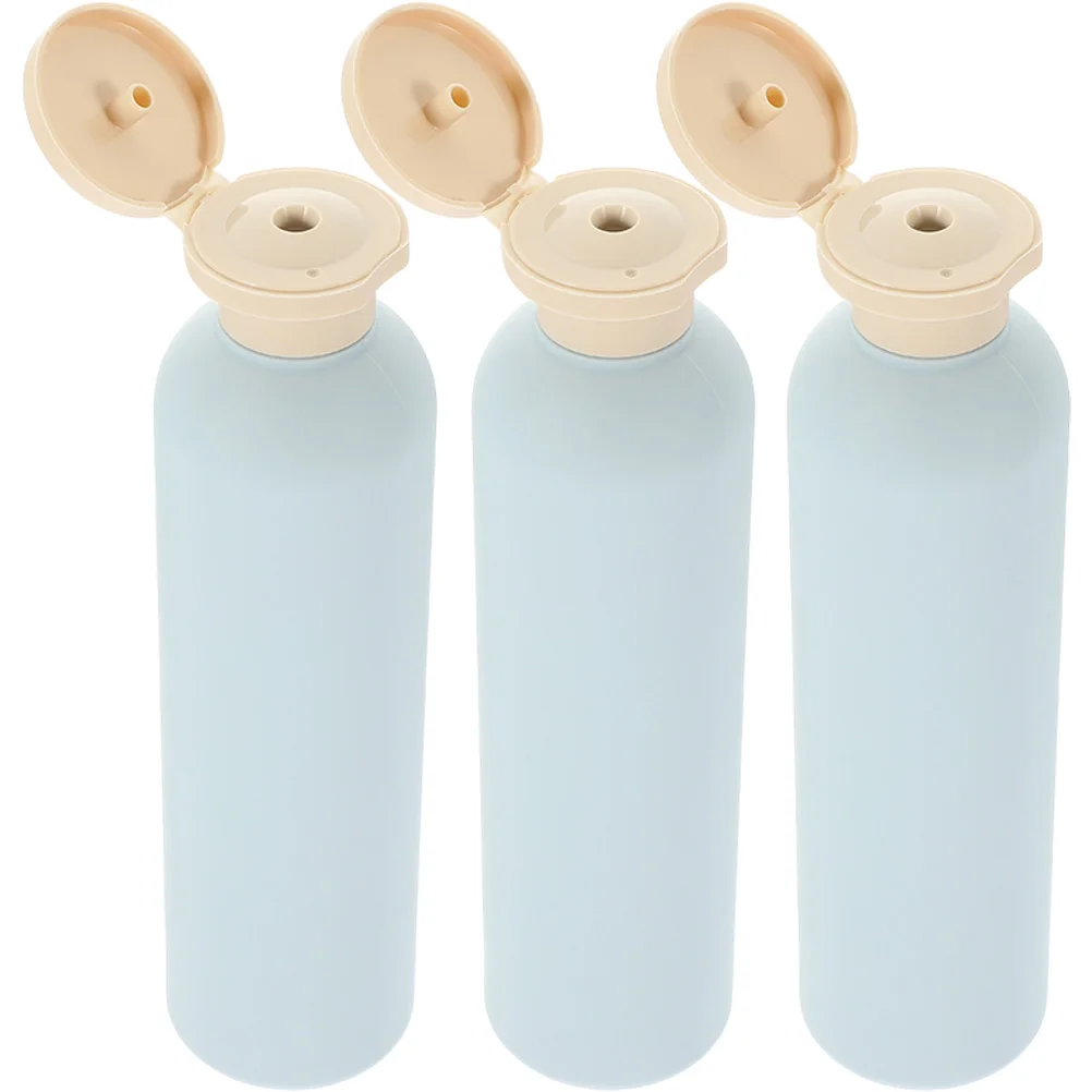 

3 Pcs Light Blue Flip-top Lotion Bottle 260ml Shower Gel Shampoo Empty Bottles Squeeze Travel and Conditioner Soap Dispenser