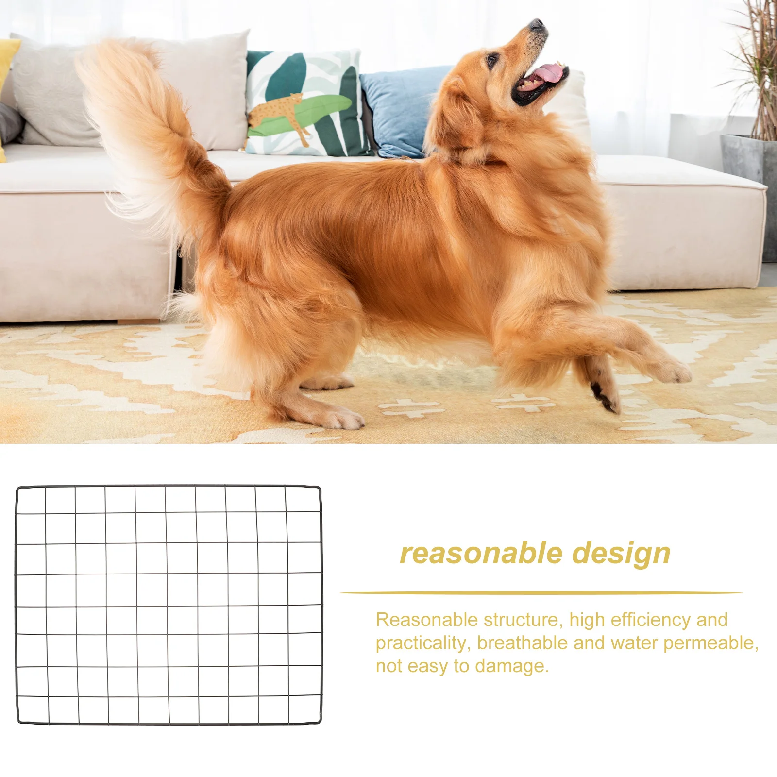 

4 PCS Pet Dog Cage Accessories with Divider Fence Mesh for Cages Multifunctional Diy Portable Panels Crate The Baby