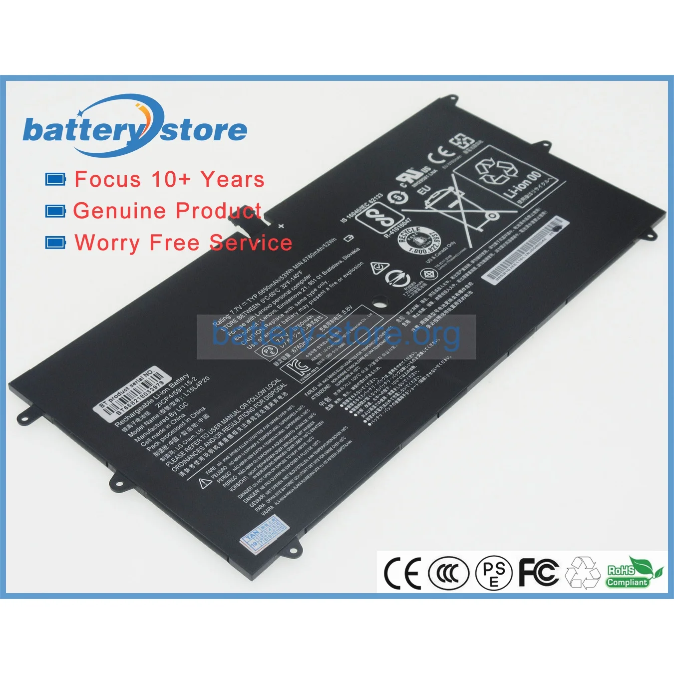 Genuine laptop batteries for L15M4P20,5B10J66116,5B10J50660,L15L4P20,5B10J50662,L15M4P22,2ICP4/59/115-2,YOGA 900S,7.66V,4 cell