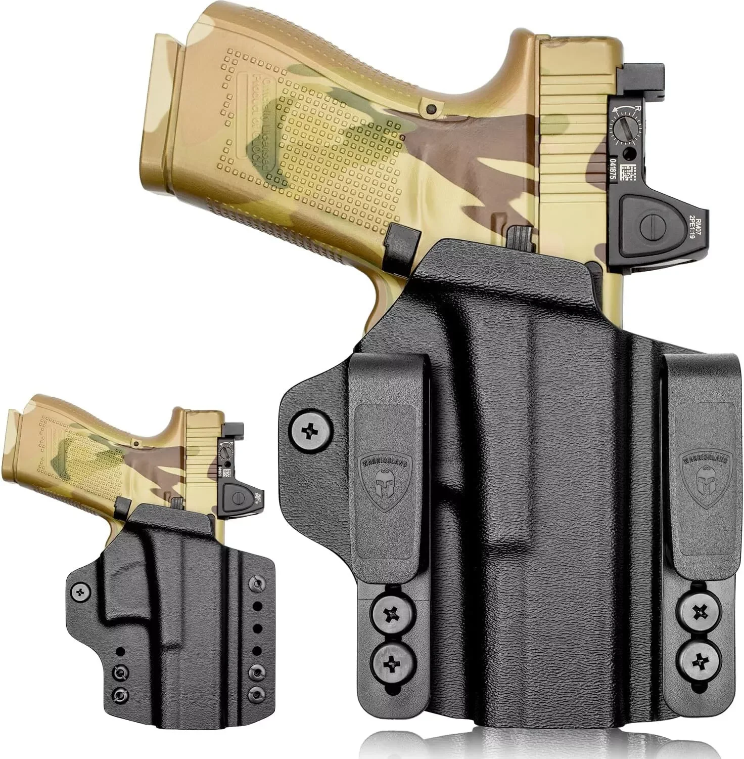 

IWB&OWB Convertible Kydex Holster Optic Cut:Glock 19/19X/44/45 Gen3-5&G23/32 Gen3-4,Compatible Red Dot,Right Hand