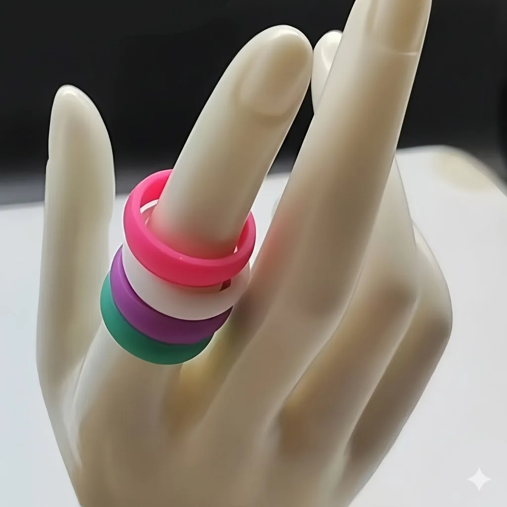 4Pcs Colorful Silicone Rings for Women, 5.5mm Rubber Wedding Bands, Soft Flexible Hypoallergenic Rings, US Size 5-10