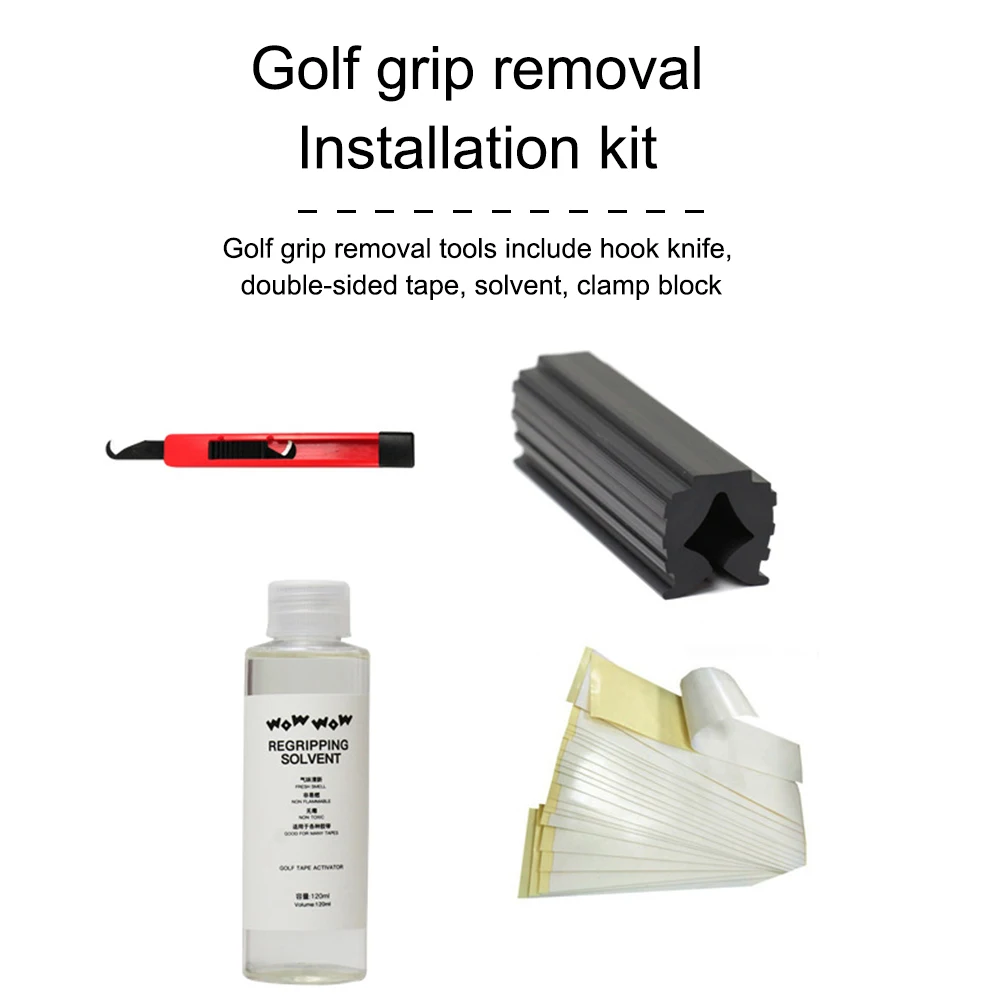 Regripping Kit Complete Grip Kit for Club Regripping Includes 15 Tapes Vice Clamp Hook Blade Solvent