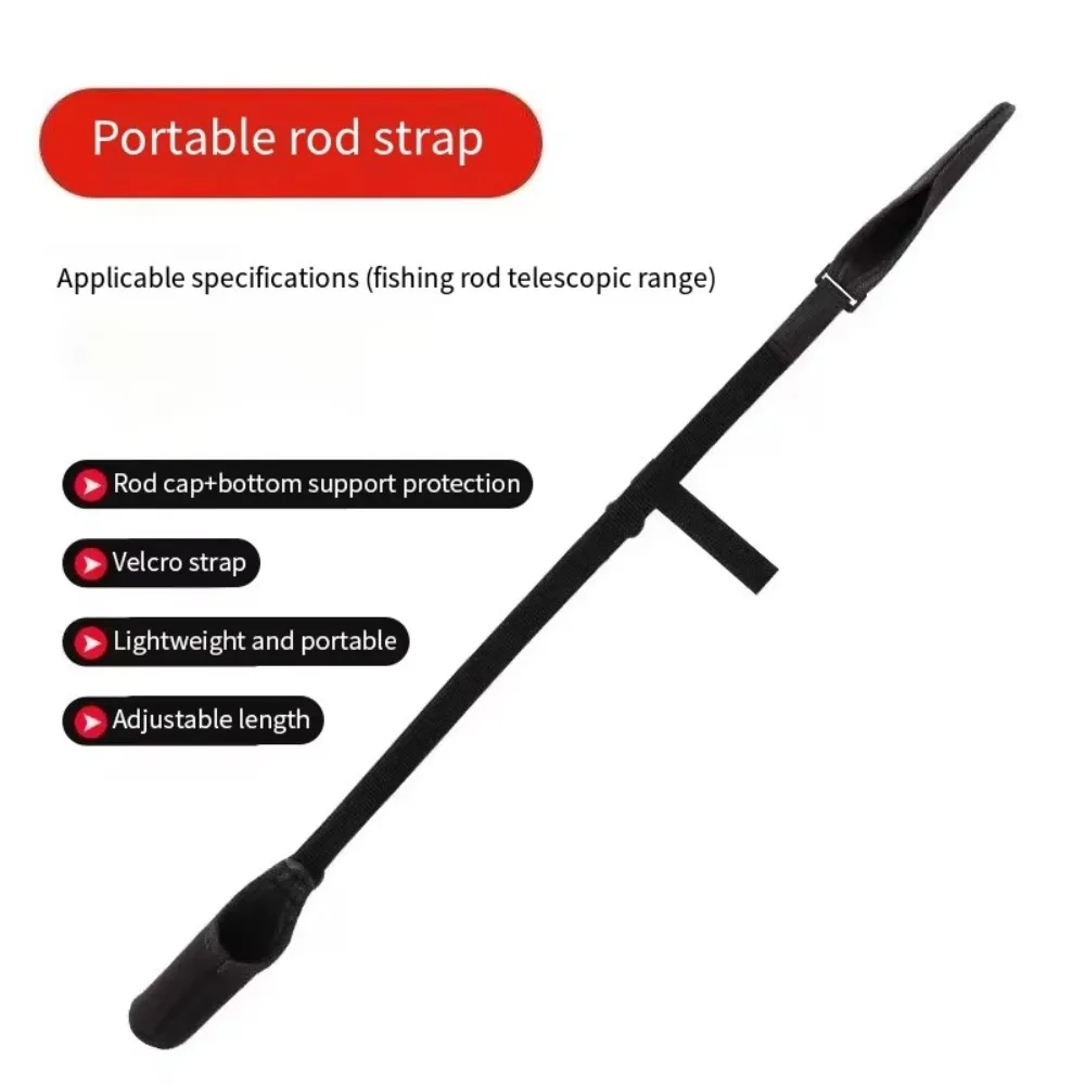 Portable Fishing Rod Storage Bag Adjustable Fishing Rod Shoulder Belt Fishing Rod Belt Protector Reel Fishing Accessories