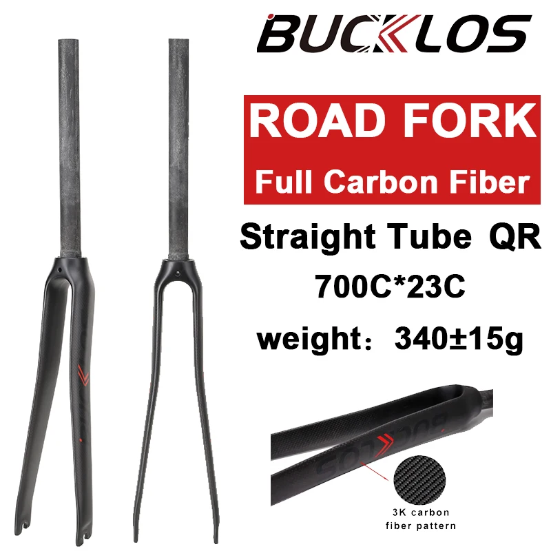 

BUCKLOS Road Bike Fork Full Carbon Fiber 700C Fork Ultralight Carbon Bicycle Rigid Fork 700C 28.6mm Ultralight Bike Accessories