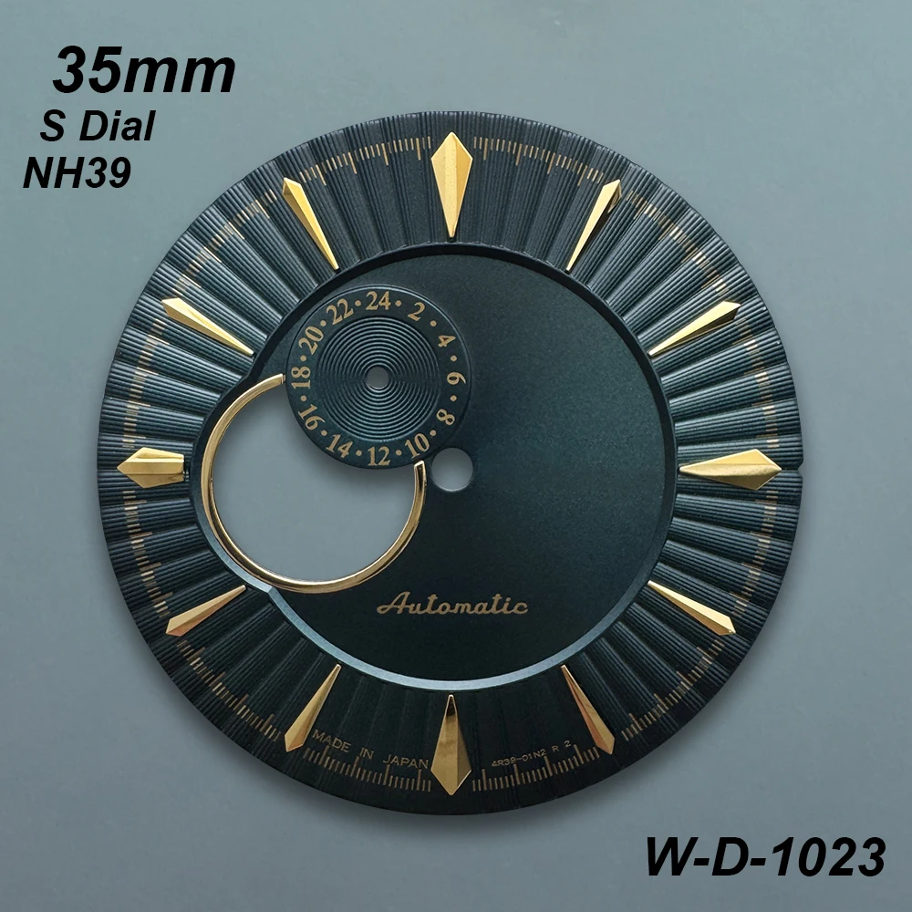 35mm S Logo Cocktail Dial Fit NH39 Movement Vertical Stripe High Quality Classics Hollow Out Watch Modification Accessories