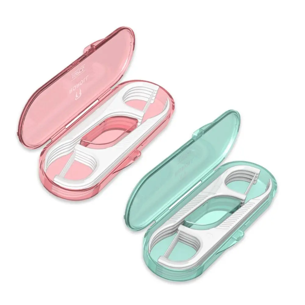 10 Pcs/box Dustproof Floss Toothpick Set Plastic Mini Floss Pick Dispenser Dental Floss Container with 10Pcs Teeth Flosser