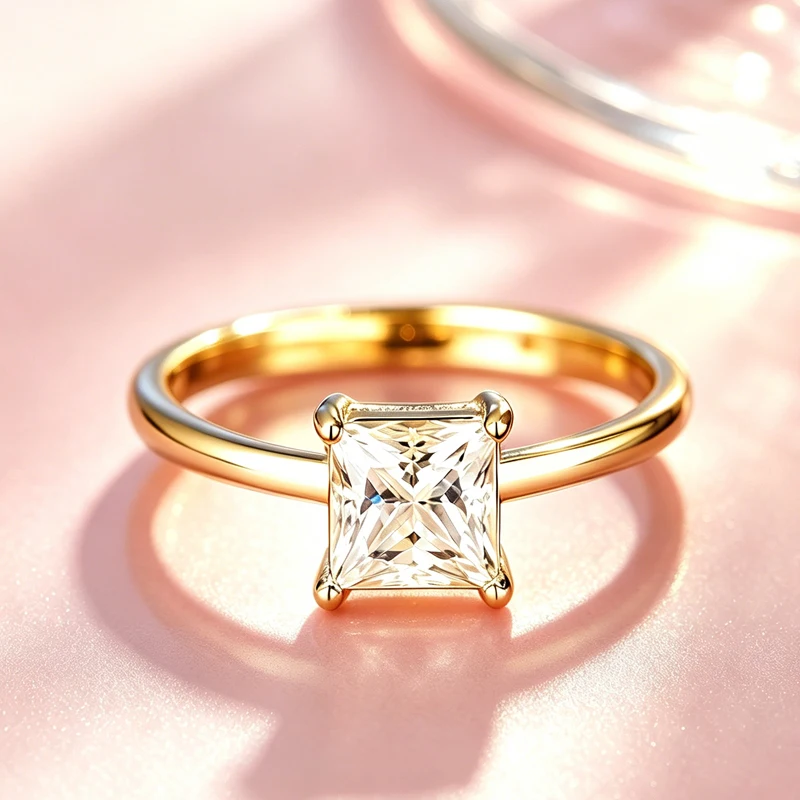 0.5-2.0CT Princess Cut Moissanite Ring D Color S925 Silver Passed Diamond Tester For Women Wedding Luxury Gifts With GRA