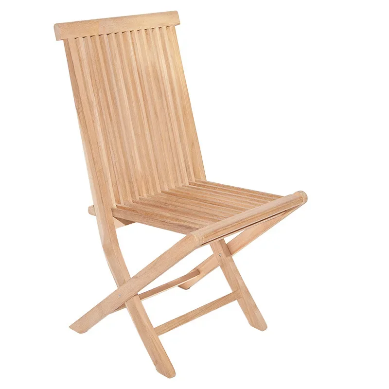 Fold-out lunch break backrest, beach lounger, solid wood, outdoor teak dining chair, simple home dining table, patio balcony