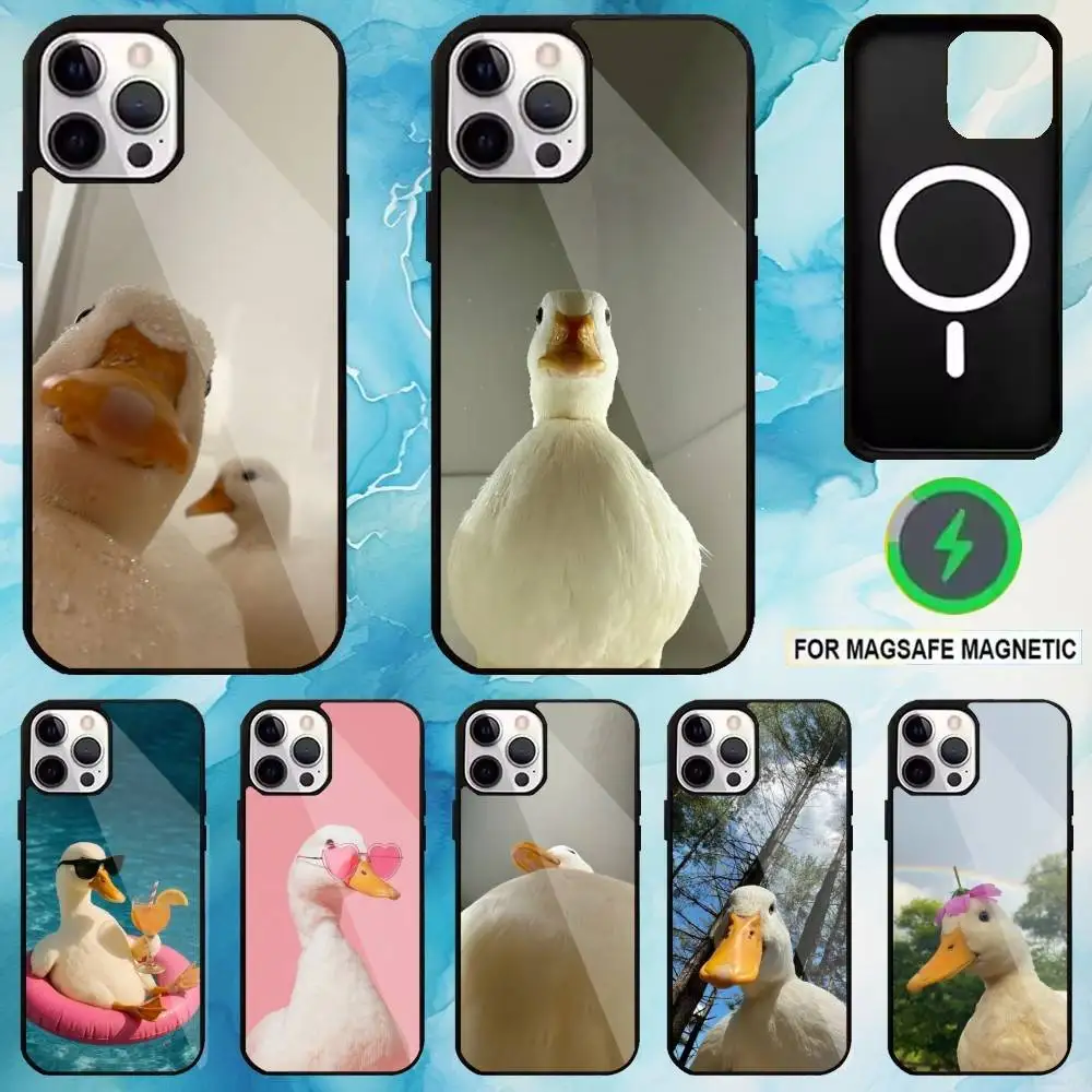

Cute little duck Phone Case For iPhone17,16,15,14,13,12,11 Plus,Pro Max Designed For Magsafe Wireless Charging Magnetic Case