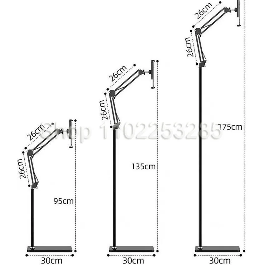 4- 11 Inch Lazy Floor Mobile Phone Bracket Telescopic Cantilever Live Multi-function Adjustable Tablet Phone Bracket