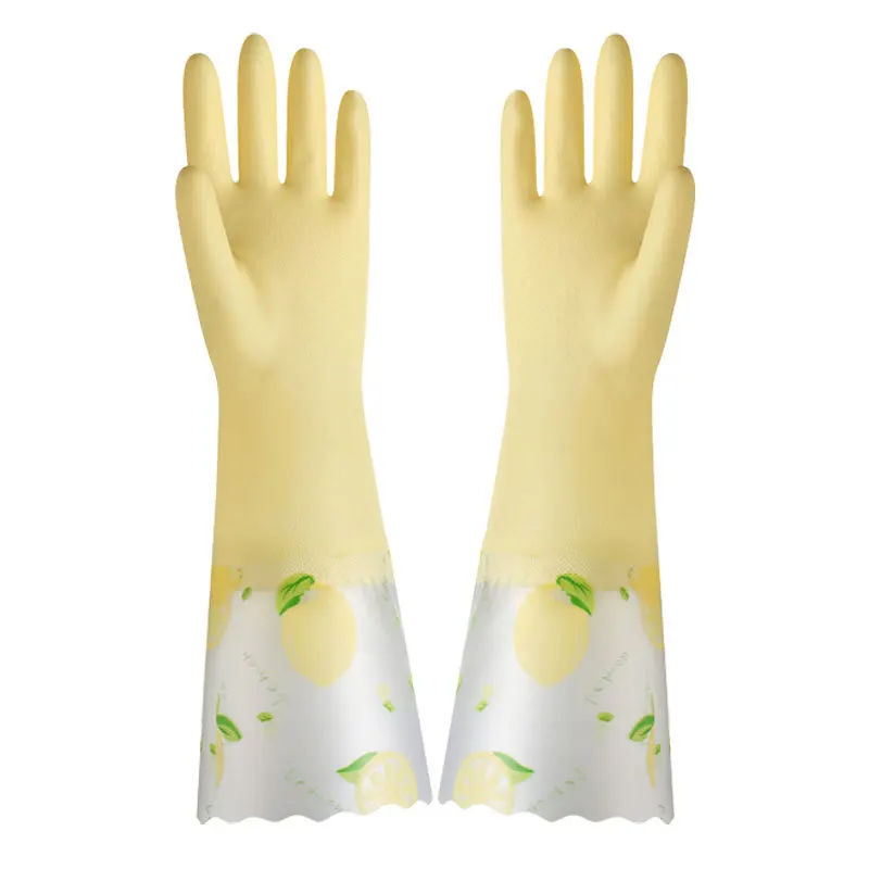 

Household Cleaning Dishwashing Gloves, Rubber Kitchen Gloves, Thickened Waterproof Gloves for Home Laundry and Dishwashing