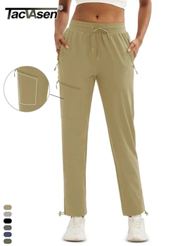 TACVASEN UPF50+ Quick Dry Cargo Pants Womens Outdoor Hiking 4 Pockets Sweatpants Breathable Waterproof UV Protection Trousers