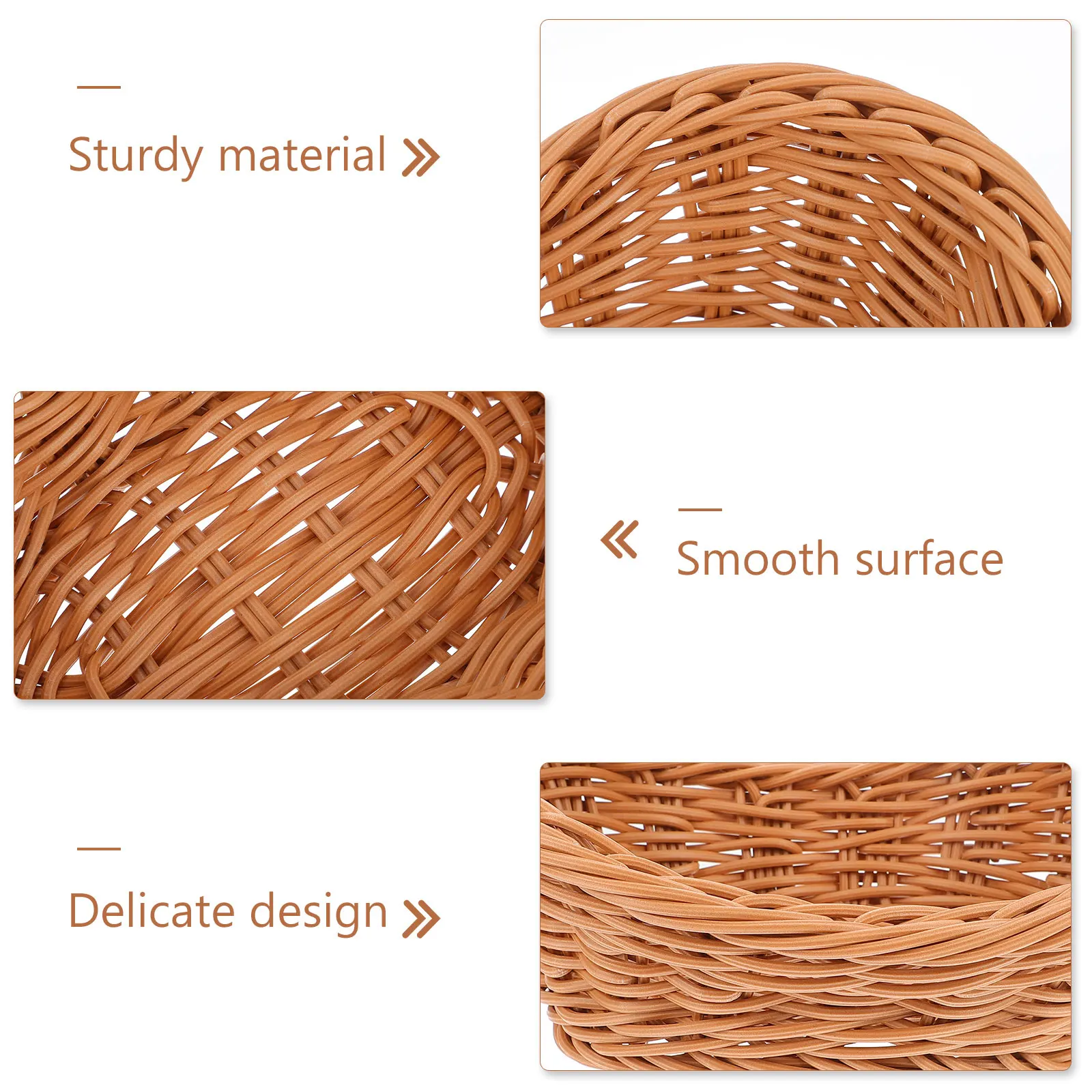 

1pc PP Storage Basket Beautiful Lines Fine Workmanship Home Office Organizer Bread Kitchen Desktop Household Decor