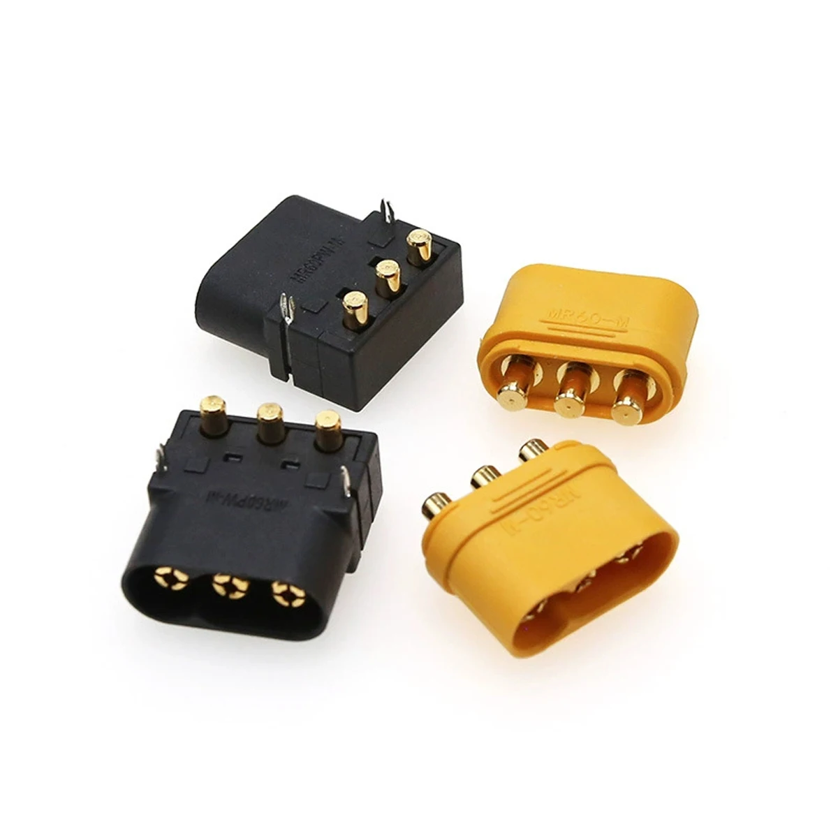 MR60PW-M Solder Connector 3Pin Gold Plated High Current Plug For RC FPV Drone Aircraft Lipo Battery ESC Motor
