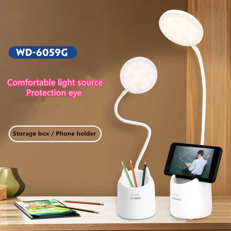 

USB Rechargeable LED Table Lamp 3 Color Dimmable Touch Night Light Foldable Eye Protection For Bedroom Bedside Reading Light