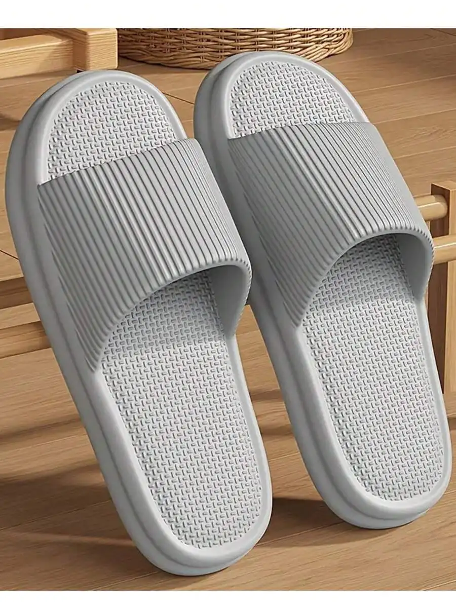 

Новые модные минималистичные мужские тапочки для дома, повседневной носки, с толстой подошвой, дышащие, мягкие.