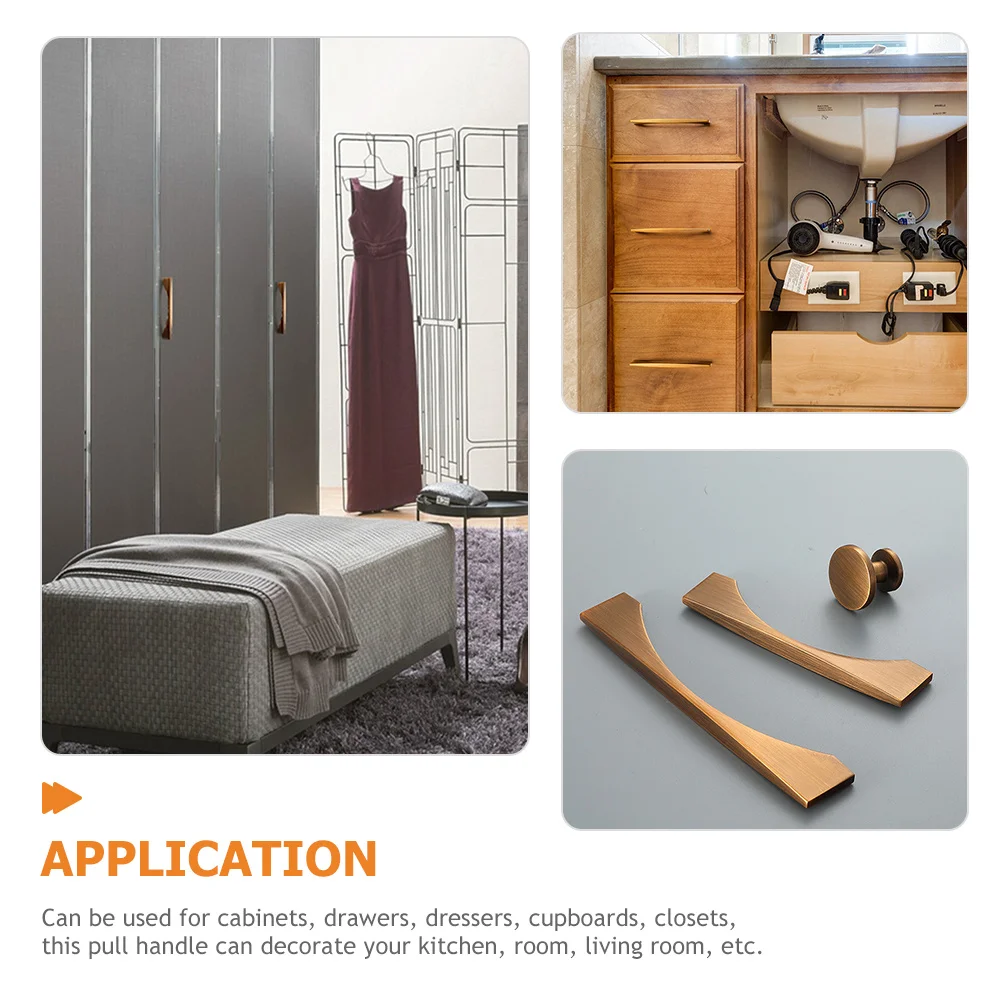 

2Pcs Ancient Copper Door Handle Zinc Alloy Replacement Furniture Pulls Cabinet Drawer Knobs for Kitchen Wardrobe