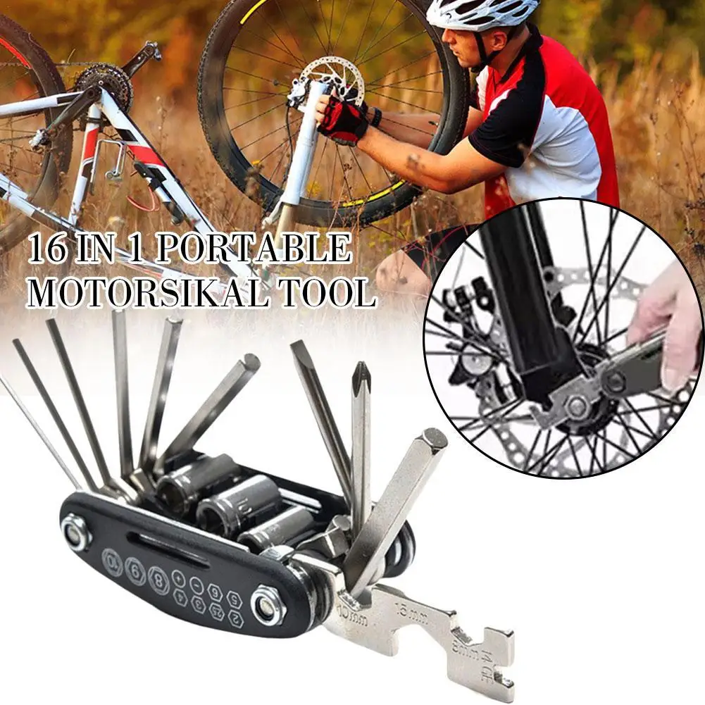 16 in 1 Mountain Bike Portable Socket Multipurpose Wrench Bicycle Multi Tool Screwdriver Motorcycle Bicycle Repair Tools