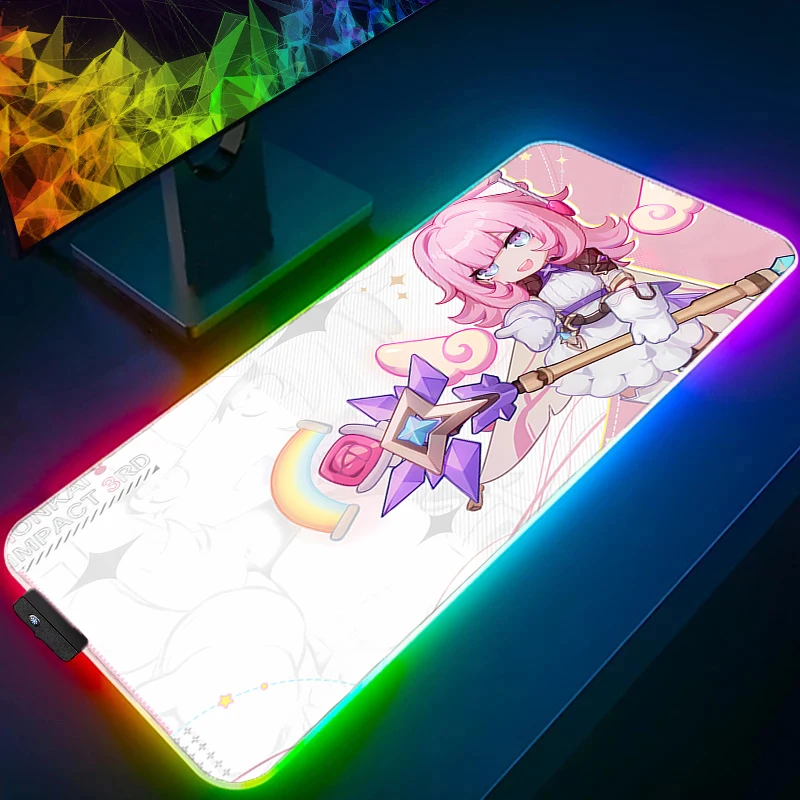 لوحة الماوس أنيمي ملحقات الألعاب لوحة الماوس ألعاب LED PC كاملة الكمبيوتر هونكاي إمباكت 3 لوحة المفاتيح RGB HD حصيرة مكتبية Varmilo