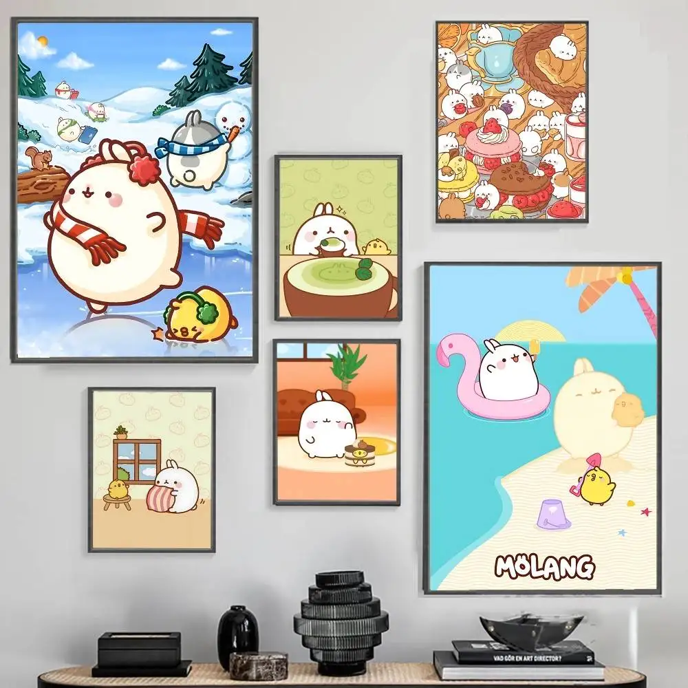 

Cartoon M-Molang Colorful Poster Home Decor Poster Paper Print For Living Room Bedroom Entryway Bar Cafe Wall Art Painting