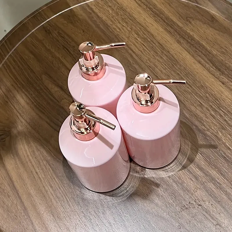 

【WHB43】500ml Bath Decor Soap Dispenser Refillable Shampoo Conditioner Body Wash Dispenser Bottle Bathroom Liquid Container