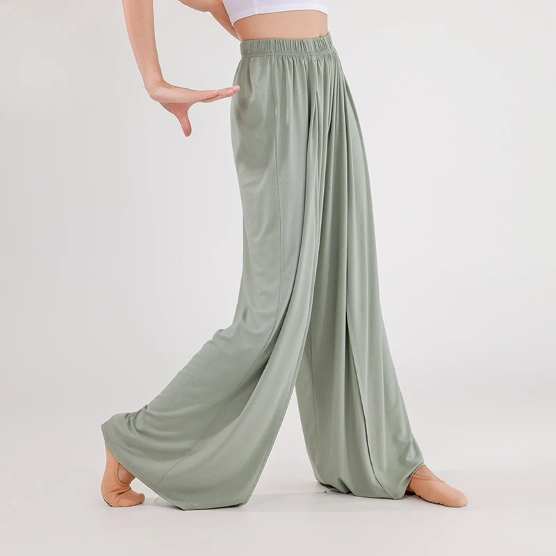 

Танцевальный костюм, современные танцевальные брюки, свободные драпированные широкие брюки для взрослых, брюки для танцев