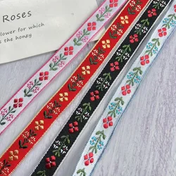 20 Yards/lot Ethnic Style Webbing Woven Jacquard Ribbon flowers for Garment accessories LS-2220 Width 1.2 CM