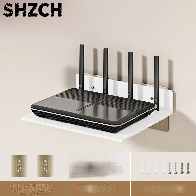 Non Perforated Projector Bracket Wall Mounted Storage Rack Wall Hanging Router Placement Rack TV Set-top Box Support Shelf ZG106