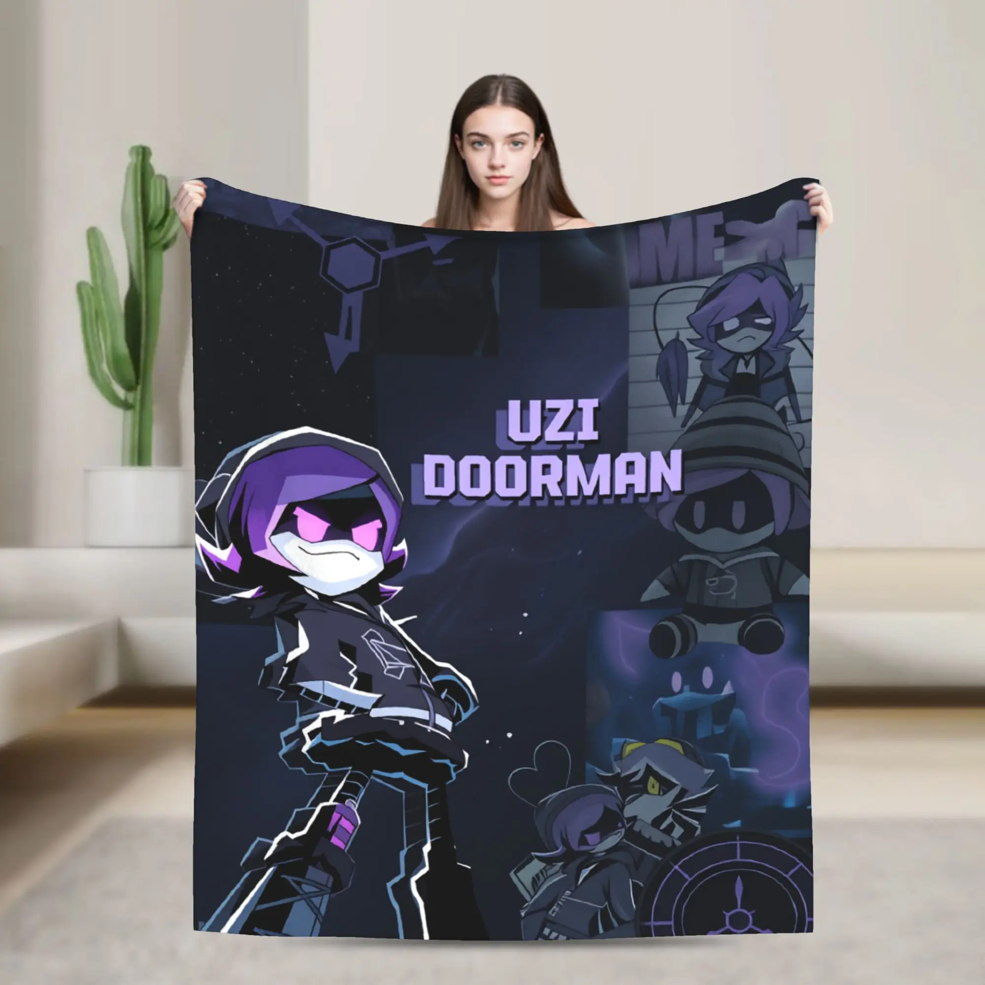 Murder Drones N and Uzi Blanket  Warm Soft Street Trend Plush Throw Blanket For Bedroom Travel Flannel Bedspread Bed Cover