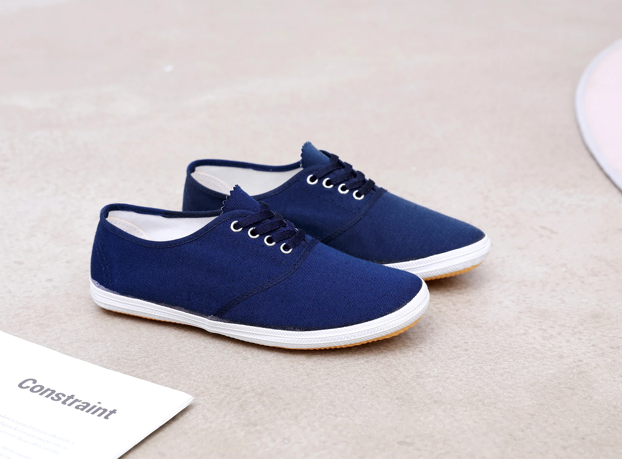 Unisex Canvas Shoes Blue Cloth Dance Morning Exercise White Sneakers Basket Net Work Soft Bottom Breathable Lightweight Rubbe...