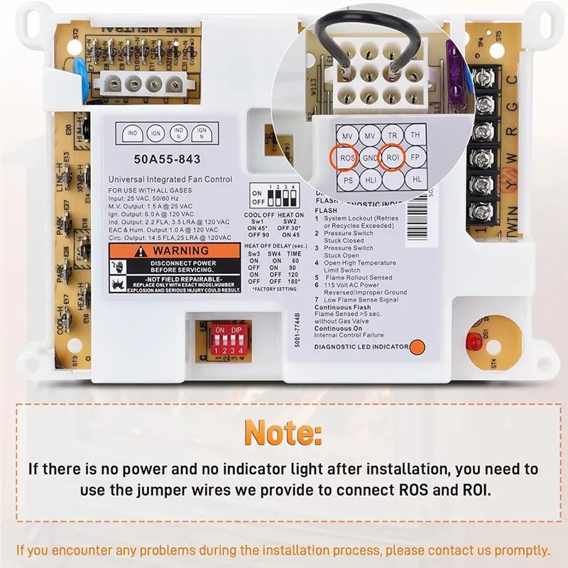 A23E-50A55-843 Integrated Furnace Control Board For White Rodgers Silicon Carbide Ignition Modules,Universal Replacement Part